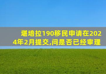 堪培拉190移民申请在2024年2月提交,问是否已经审理