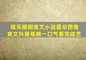 娱乐圈甜宠文小说霸总团宠爽文抖音视频一口气看完综艺