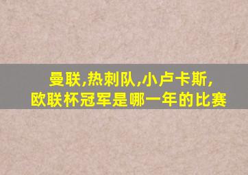 曼联,热刺队,小卢卡斯,欧联杯冠军是哪一年的比赛