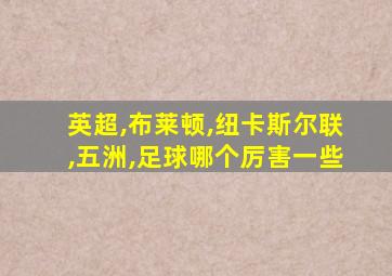 英超,布莱顿,纽卡斯尔联,五洲,足球哪个厉害一些