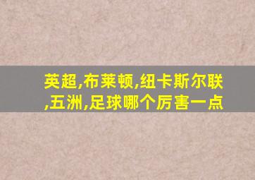 英超,布莱顿,纽卡斯尔联,五洲,足球哪个厉害一点