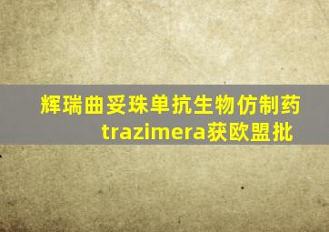辉瑞曲妥珠单抗生物仿制药trazimera获欧盟批
